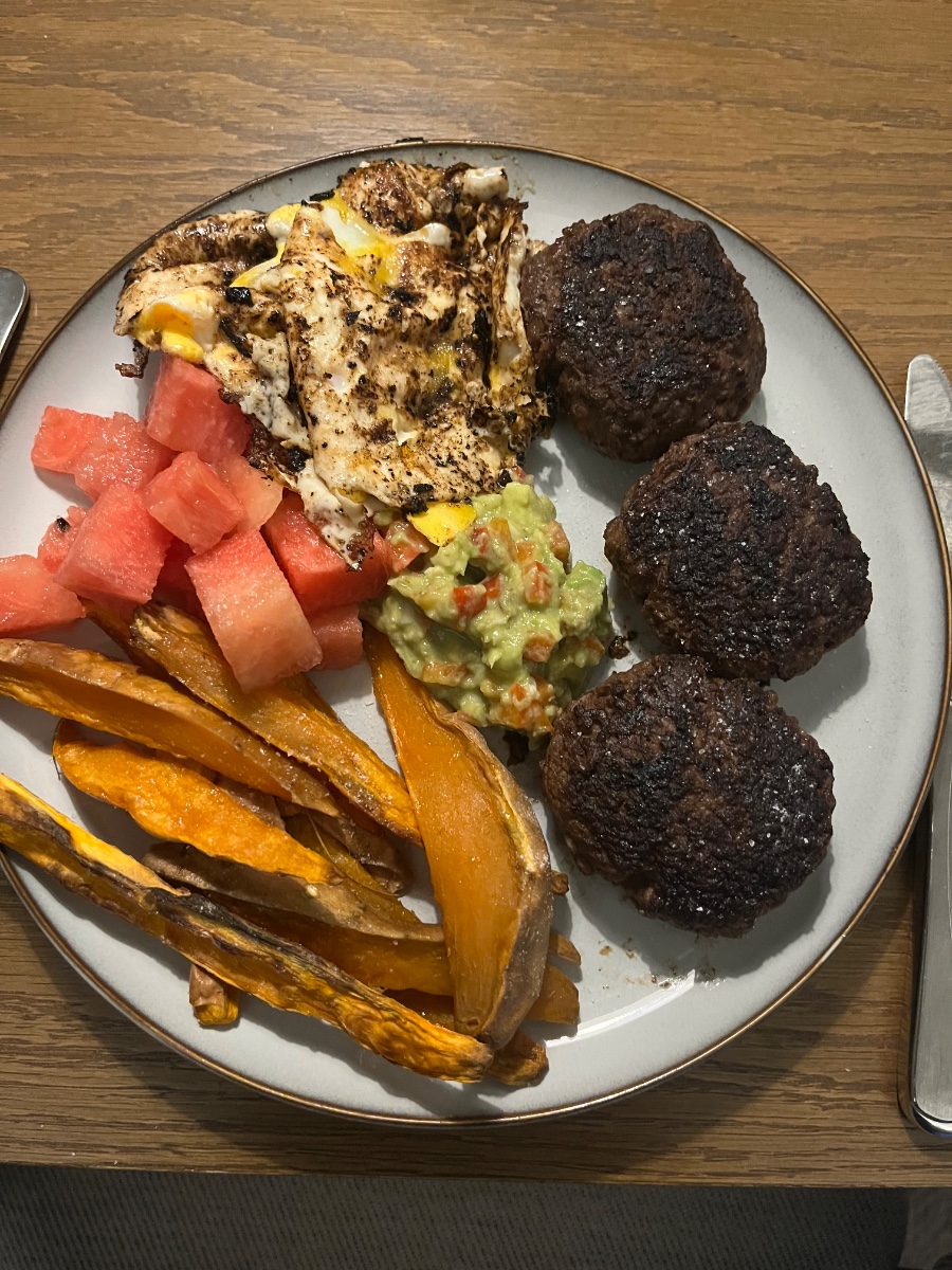 Beef with Sweet Potatoes and Guacamole